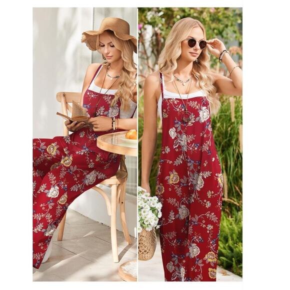 Sleeveless Jumpsuit Wide Leg with Pockets size XL - Picture 5 of 6